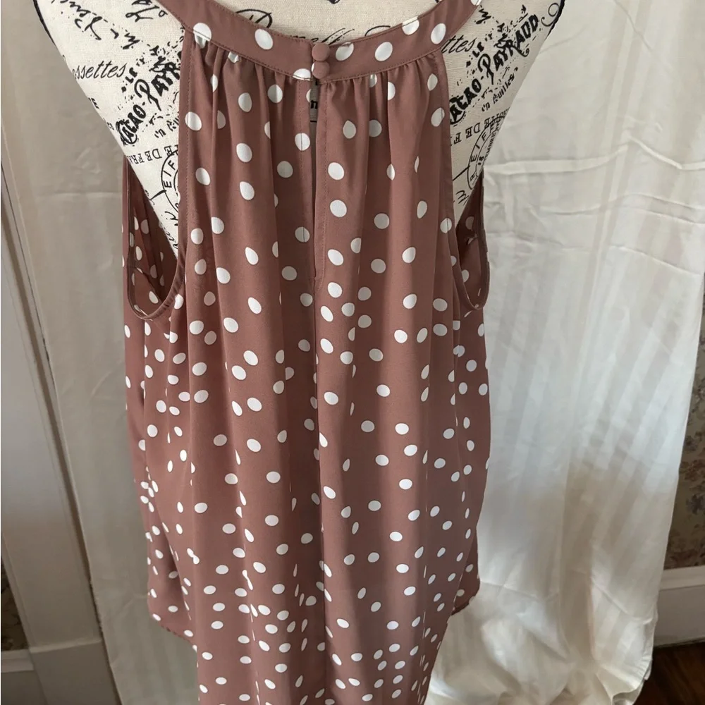 Torrid Pink Polka Dot high low Blouse - Picture 2 of 9